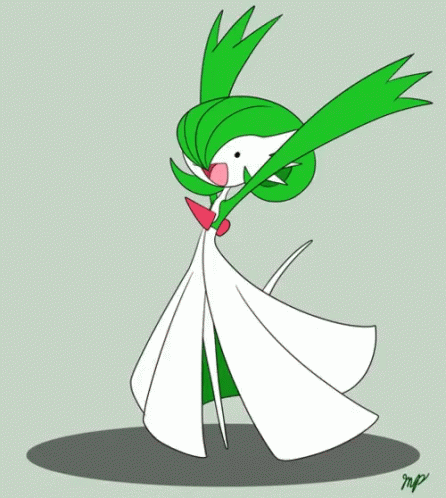 A Drawing Of A Pokemon With Green And White Feathers And A Red Bow Tie GIF
