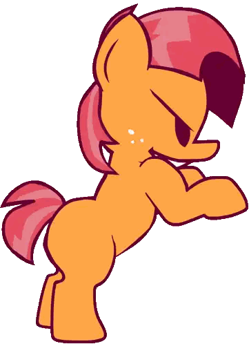 a drawing of a pony with a pink mane and tail