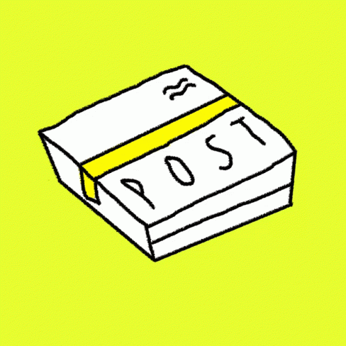 A Drawing Of A Post Box With A Yellow Ribbon GIF