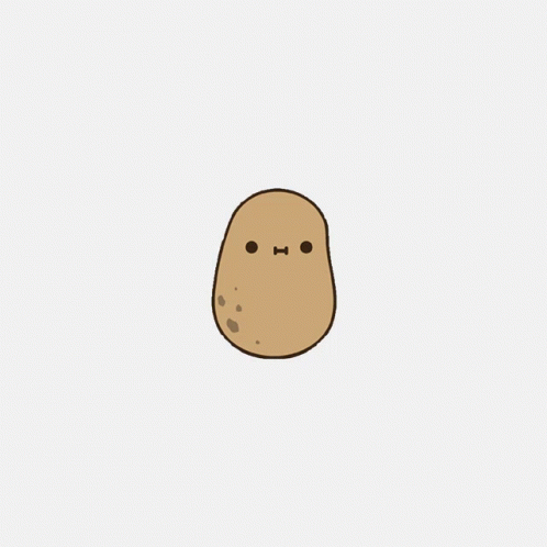 A Drawing Of A Potato With A Speech Bubble That Says What Cha Doing GIF