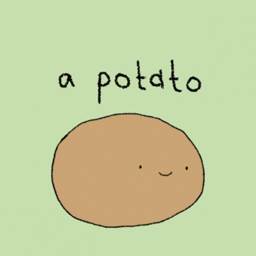 A Drawing Of A Potato With The Word Potato Below It GIF