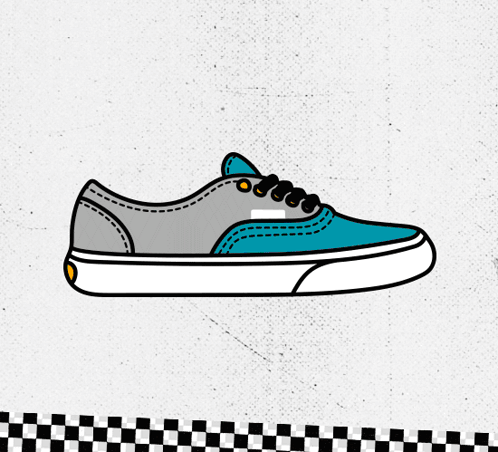 A Drawing Of A Purple And Pink High Top Vans Shoe GIF