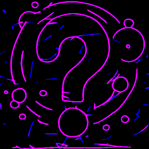A Drawing Of A Question Mark Surrounded By Magnifying Glasses And Circles GIF