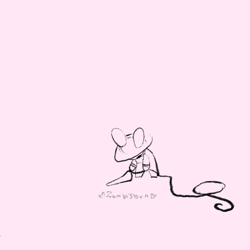 A Drawing Of A Rabbit Holding An Umbrella With The Words Zombiebun Written Below It GIF