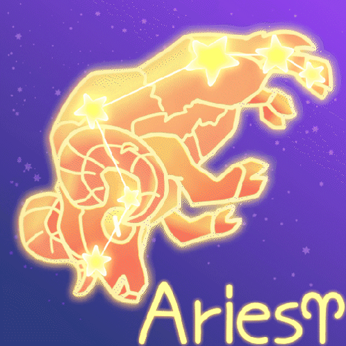 A Drawing Of A Ram With The Word Aries On The Bottom GIF