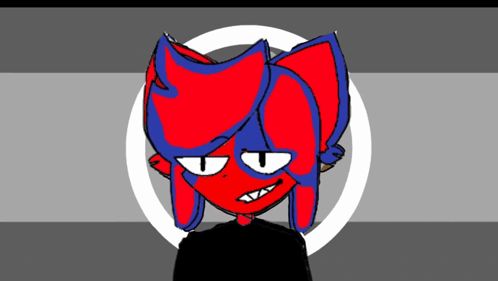Red And Blue Cat With Circle Background GIF