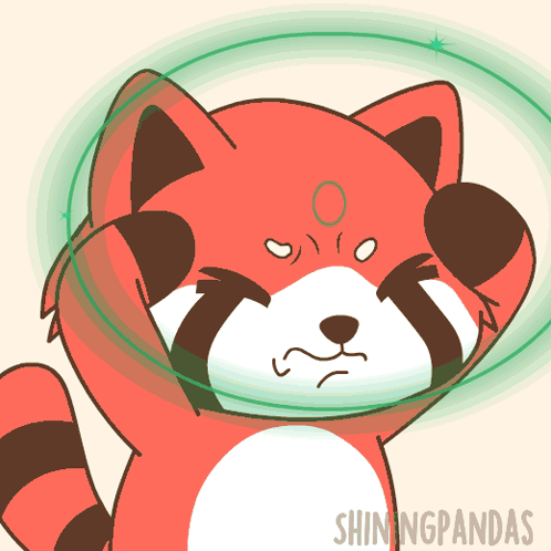 A Drawing Of A Red Panda With The Words Shiningpandas On The Bottom Right GIF
