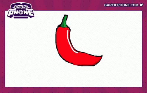 A Drawing Of A Red Pepper With Garticphone.com Written On The Bottom GIF