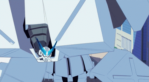 A Drawing Of A Robot With A Blue Light Coming Out Of It 'S Head GIF