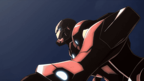 a drawing of a robot with a glowing light on its chest