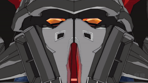 a drawing of a robot with a red nose and a black background