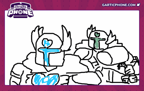 A Drawing Of A Robot With The Words Gartic Phone On The Bottom GIF