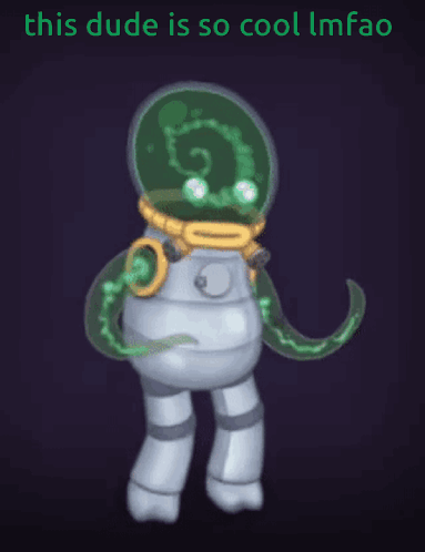 A Drawing Of A Robot With The Words This Dude Is So Cool Lmfao Above It GIF