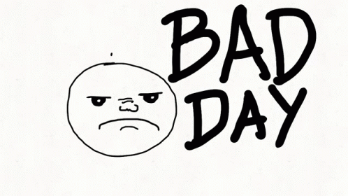 Sad Face Drawing With Bad Day Text GIF