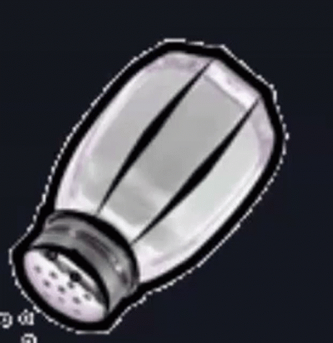 A Drawing Of A Salt Shaker With A Black Background . GIF