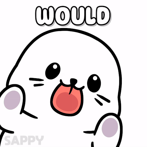 A Drawing Of A Seal With The Word Would Written Above It GIF