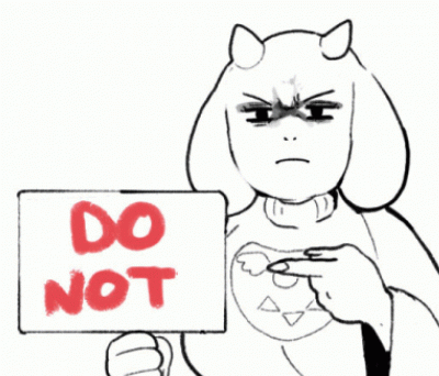 A Drawing Of A Sheep Holding A Do Not Sign GIF
