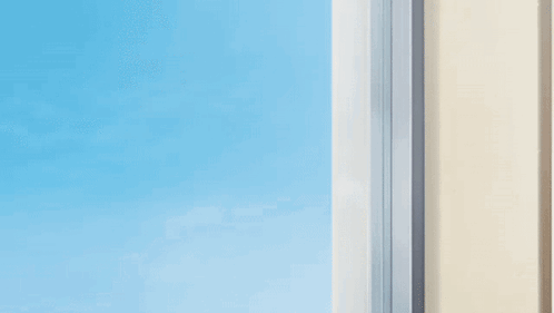 A Drawing Of A Skeleton Is Behind A Window GIF