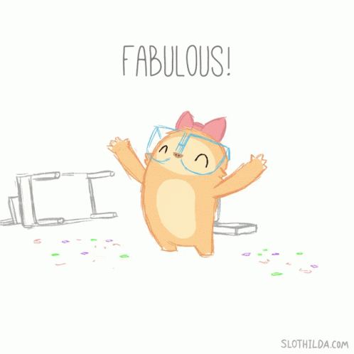 A Drawing Of A Sloth With The Words Fabulous Written On The Bottom GIF