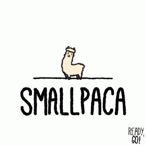 A Drawing Of A Small Alpaca Standing On A Line With The Words Smallpaca Below It GIF