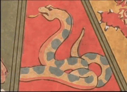 A Drawing Of A Snake With The Years 1953 1967 1977 1989 GIF