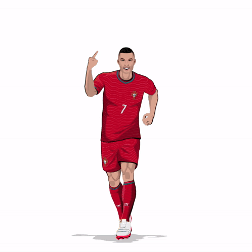 A Drawing Of A Soccer Player With The Name Ronaldo On His Shirt GIF