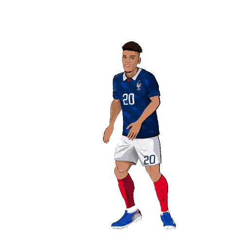 a drawing of a soccer player with the number 3 on his shirt