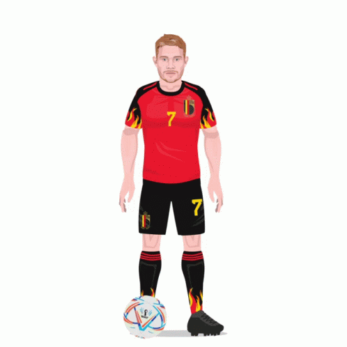 A Drawing Of A Soccer Player With The Number 7 On His Shirt GIF