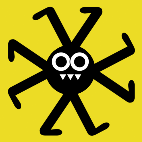A Drawing Of A Spider With A Face And Eyes GIF