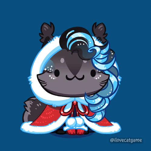 A Drawing Of A Squirrel With Snowflakes On It 'S Head GIF