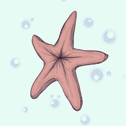 A Drawing Of A Starfish With Bubbles Surrounding It GIF
