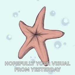 A Drawing Of A Starfish With The Words Hopefully Your Visual From Yesterday Below It . GIF