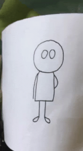 A Drawing Of A Stick Figure With A Circle In The Middle Of His Head With The Number 00 On It GIF
