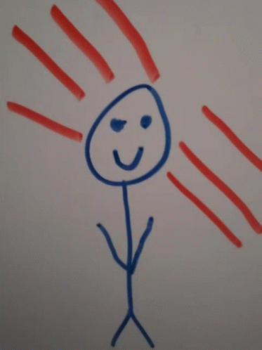 A Drawing Of A Stick Figure With A Smiley Face On It GIF