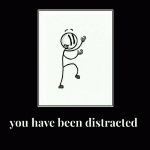 Stick Figure Distracted Under Text GIF