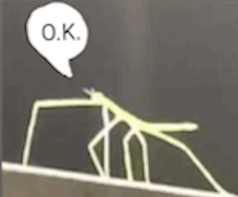 A Drawing Of A Stick With A Speech Bubble That Says `` O.k. '' GIF