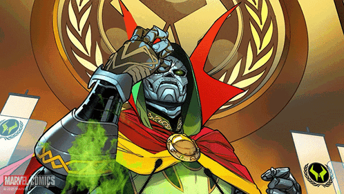 A Drawing Of A Superhero With The Word Marvel Comics On The Bottom Right GIF