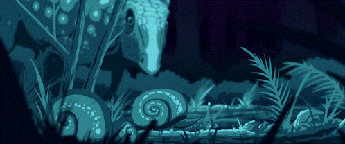 A Drawing Of A Swirl In The Grass With A Lizard In The Background GIF