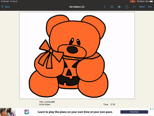 A Drawing Of A Teddy Bear With A Pumpkin On Its Belly GIF