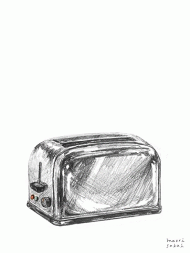 a drawing of a toaster and a slice of bread that says good morning handsome