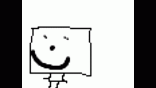A Drawing Of A White Box With Red Horns GIF