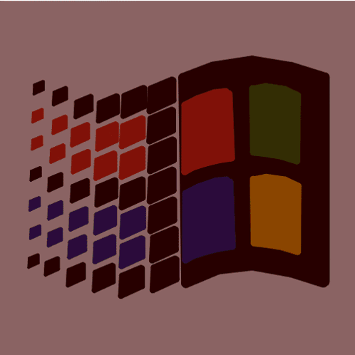 A Drawing Of A Windows Logo With Black Squares And Colored Squares GIF