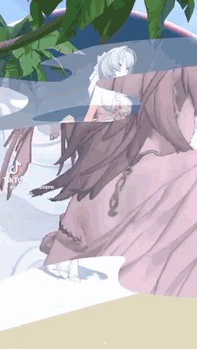 A Drawing Of A Woman In A Pink Dress Is Being Shared On Tiktok . GIF