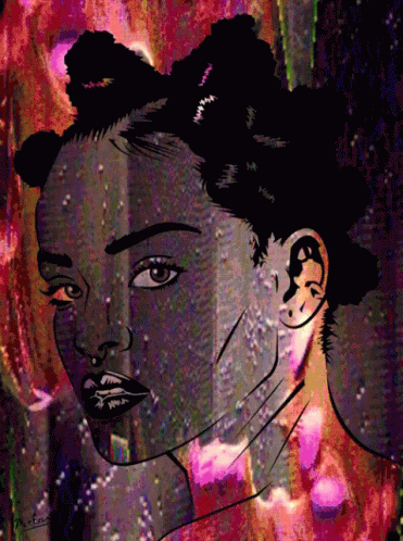 A Drawing Of A Woman 'S Face With The Name Petra On The Bottom Right Corner GIF