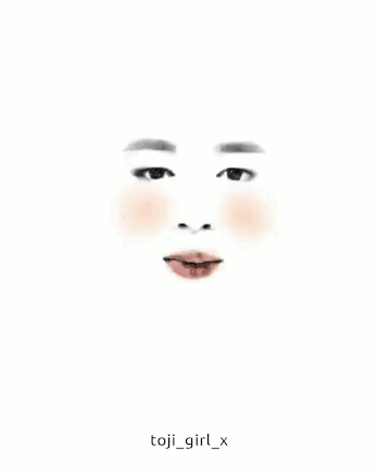 A Drawing Of A Woman 'S Face With The Name Toji_girl_x Underneath It GIF
