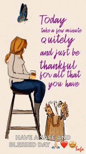 A Drawing Of A Woman Sitting On A Stool With Flowers And A Quote GIF