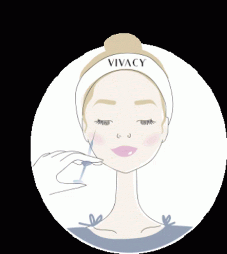 A Drawing Of A Woman Wearing A Headband That Says Vivacy On It GIF