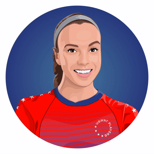 a drawing of a woman wearing a red shirt that says " players " on it