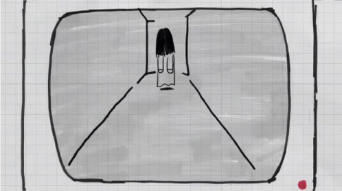 A Drawing Of A Woman With A Bloody Nose GIF