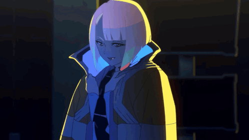 A Drawing Of A Woman With A Blue Cape On Her Shoulder GIF